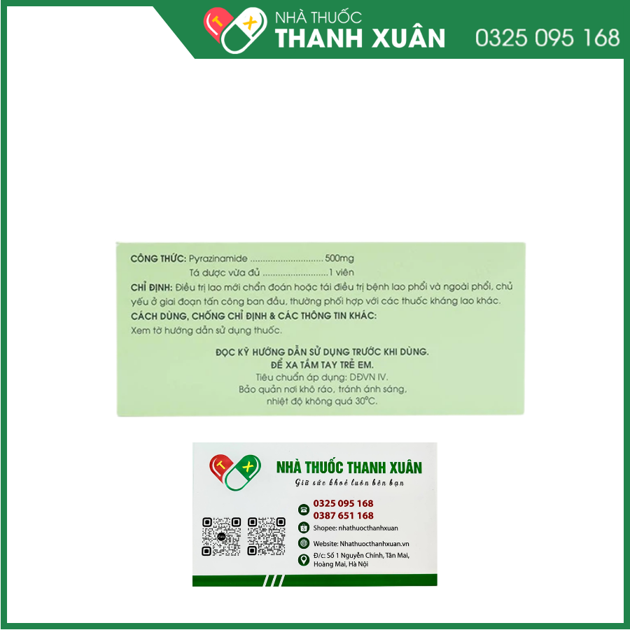Rx Pyrazinamide 500mg trị bệnh lao